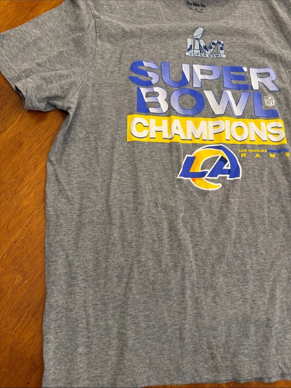 Nike Gray Los Angeles Rams Super Bowl Champions T-Shirt xl